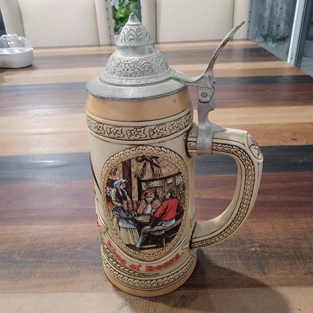 Budweiser K Series Limited Edition Beer Stein Ceramarte Brazil 17th Cent Tavern